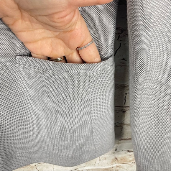 Express One Button Blazer Jacket Gray Sz S Pockets Knit Stretch - Picture 3 of 6